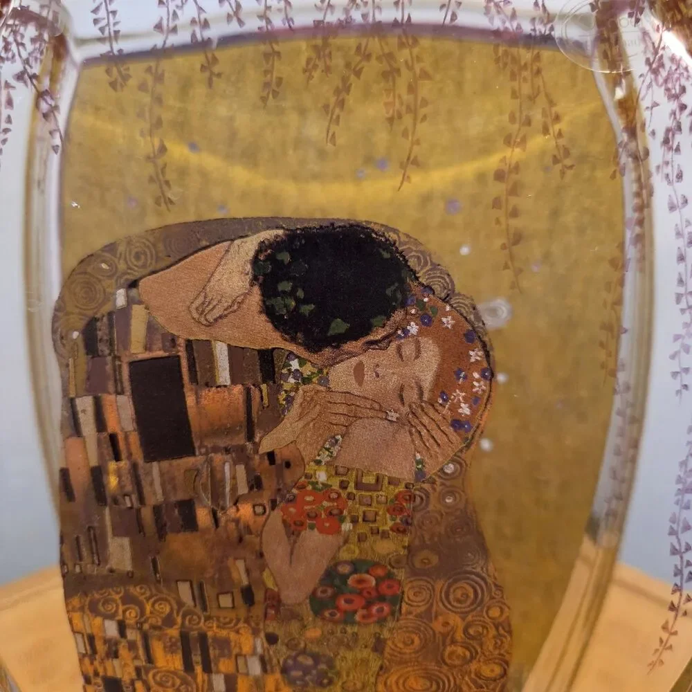 Goebel Artis Orbis Gustav Klimt The Kiss Der Kuss Art Glass Vase 9